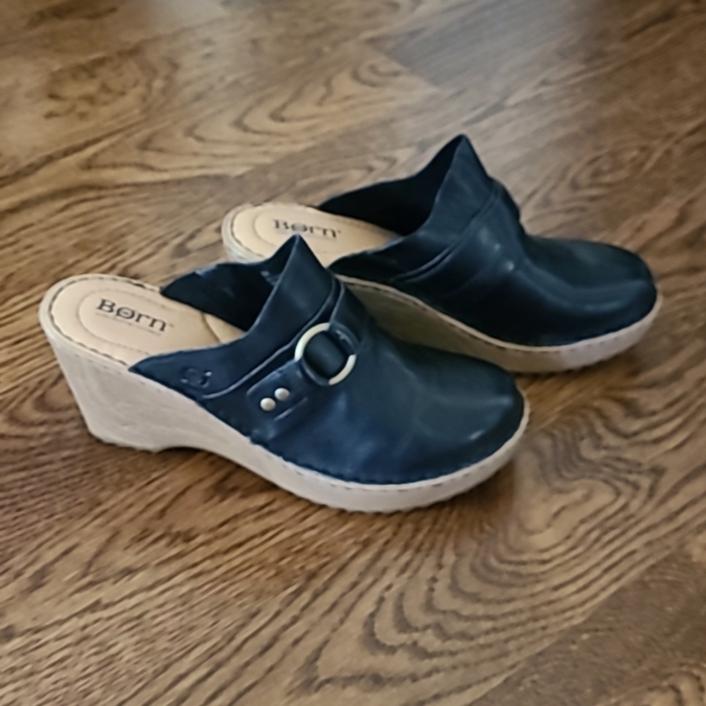 Born Nola leather platform clogs -10